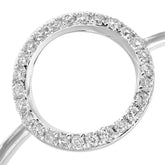 Diamond Micro Set Circle Statement Ring in 9ct White Gold